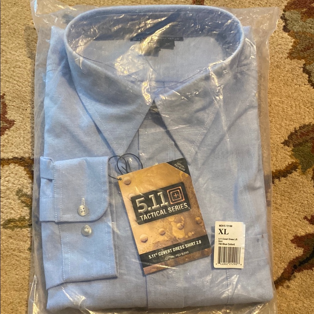 5.11 Tactical Blue Dress Shirt Long Sleeve no front pleats - Picture 2 of 6
